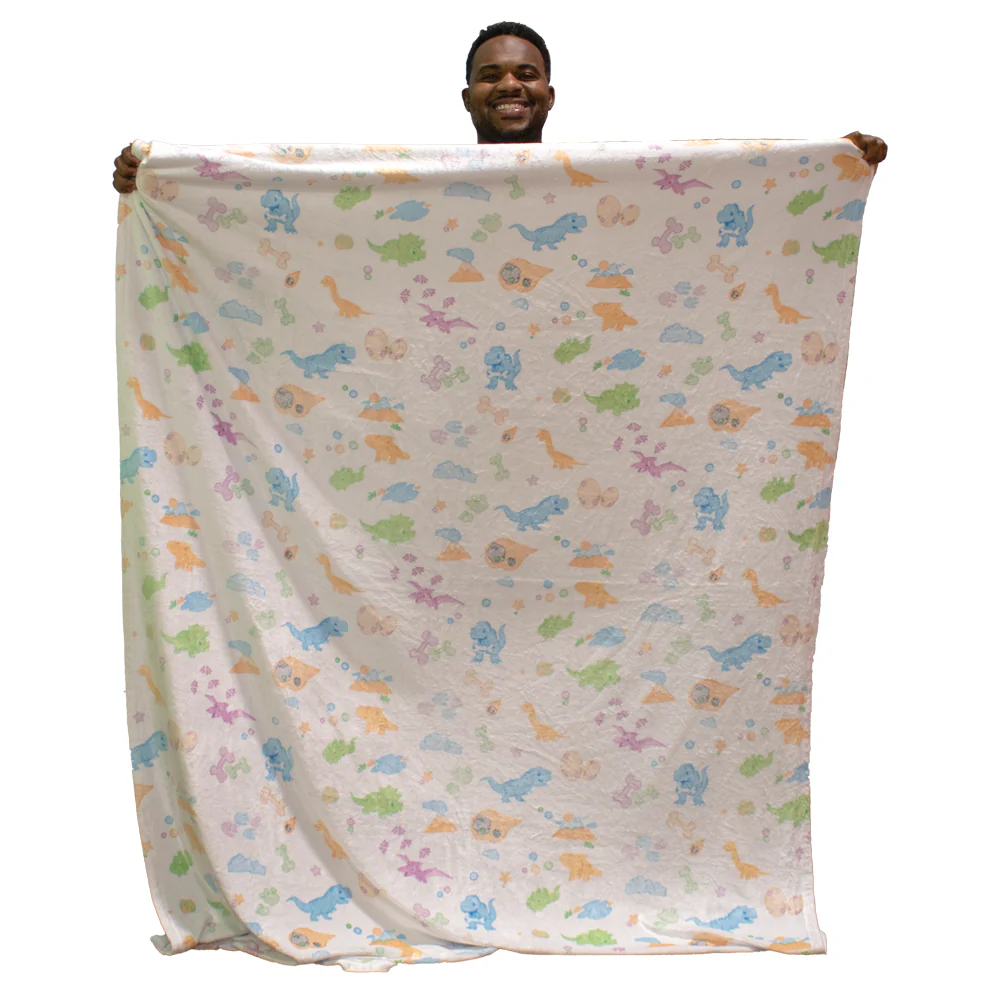 Little Rawrs Patterned Fleece Baby Blanket - Image 2